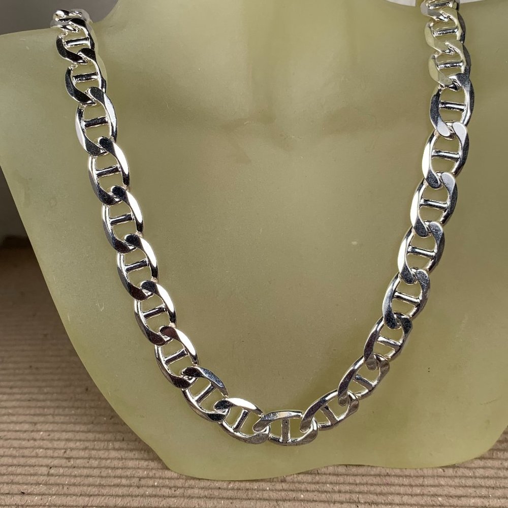 NEW 55.1 grams 20" 9mm Italian Sterling Silver Mariner Chain